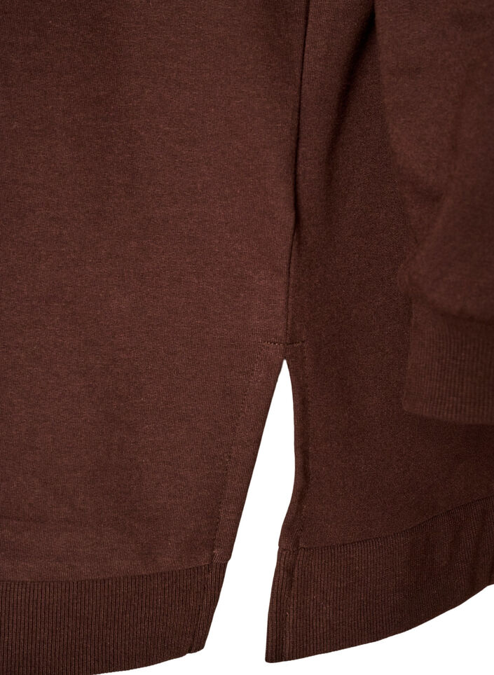 Huvtr&ouml;ja med textmotiv i frott&eacute;, Brun, Packshot image number 3