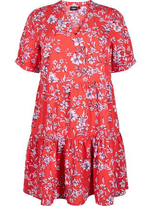 FLASH - A-linjeformad klänning med tryck, Poinsettia Flower, Packshot image number 0