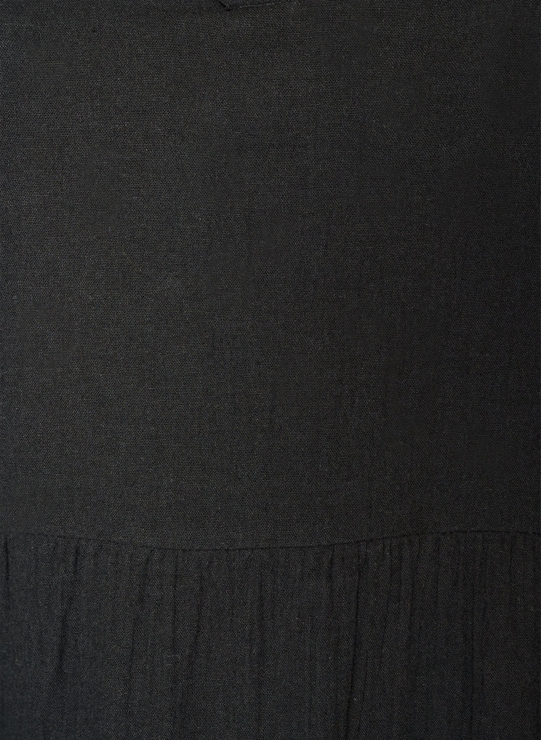 Zizzi A-linjeformad midikl&auml;nning i bomullsmuslin, Svart, Packshot image number 2