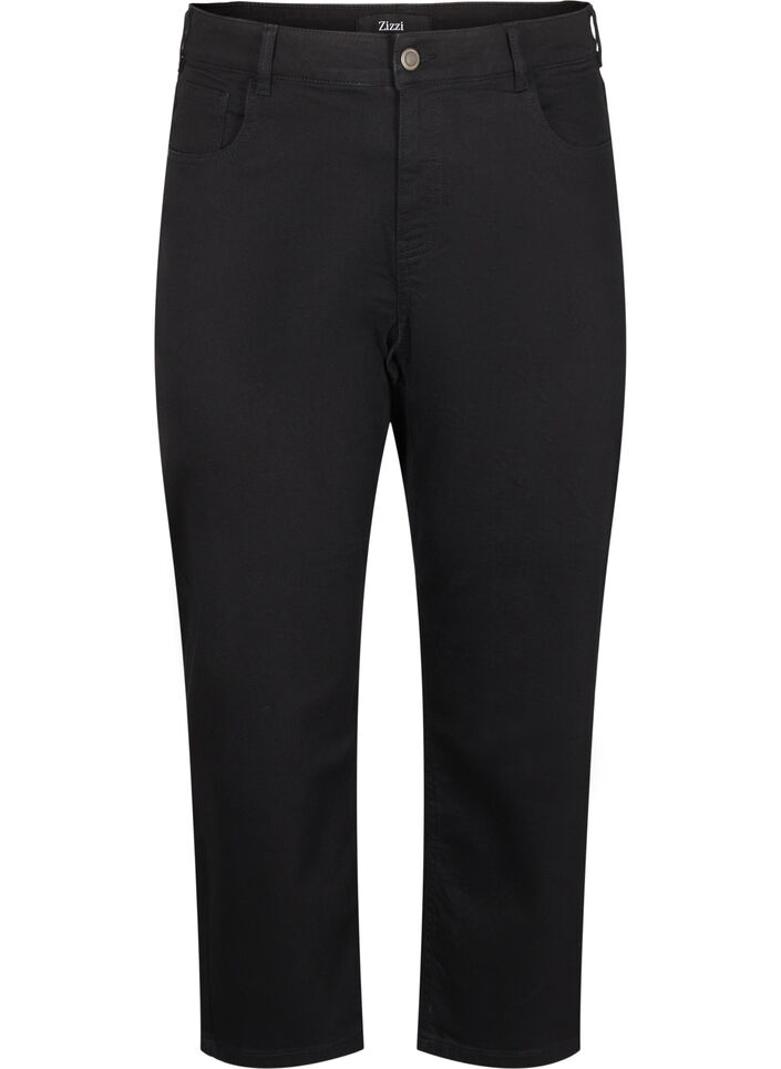 Croppade Vera-jeans med raka ben, Svart, Packshot image number 0