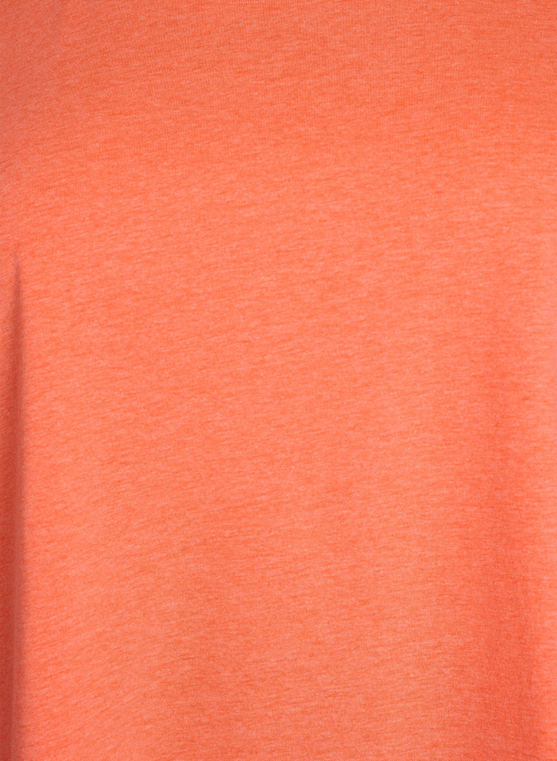 Zizzi Neonf&auml;rgad bomulls t-shirt, Orange, Packshot image number 2