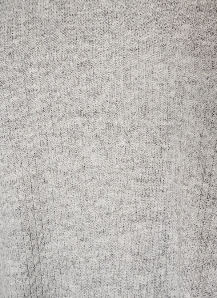 Blus i jersey med ribbad textur och v-ringning, Gr&aring;, Packshot image number 2