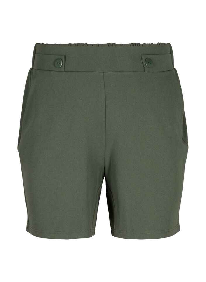Shorts med fickor och lös passform, Grön, Packshot image number 0