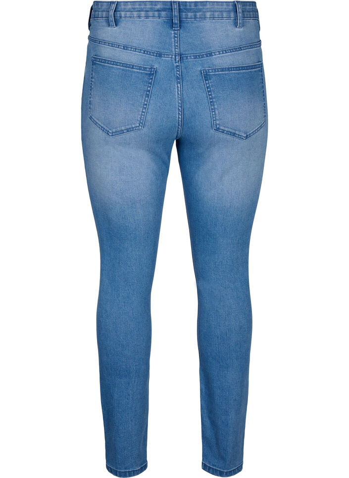 Amy jeans med supersmal passform och rippade detaljer, Bl&aring;, Packshot image number 1