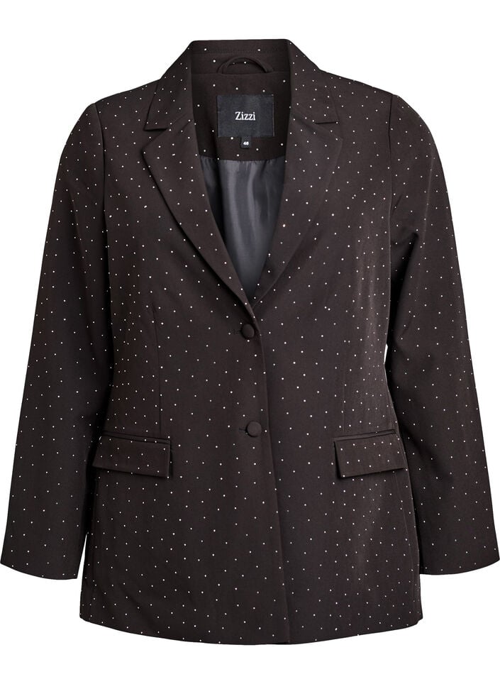 Blazer med strasstenar, Svart, Packshot image number 0