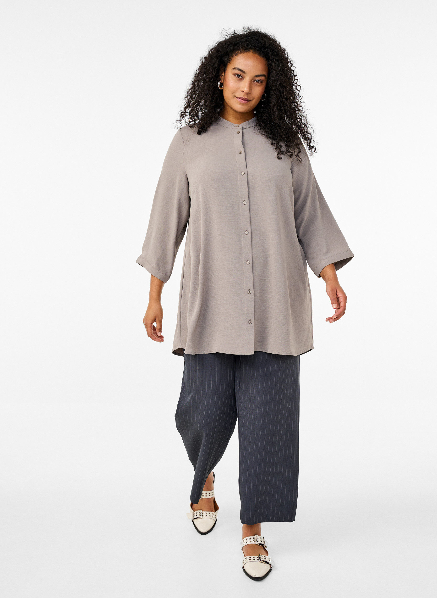 ZizziTunika med 3/4-&auml;rmar, Beige, Model image number 1