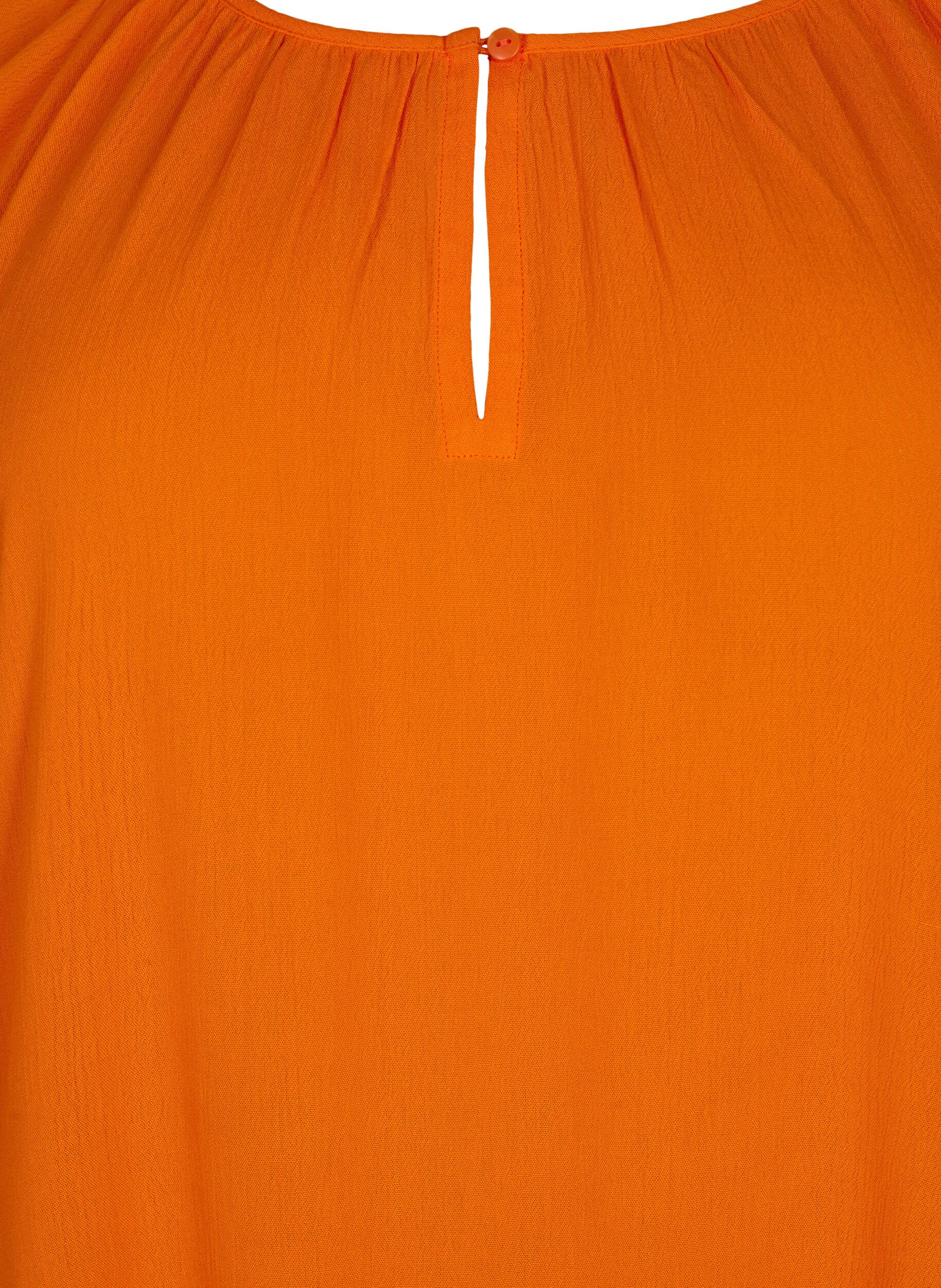 Zizzi Viskostunika med 3/4-&auml;rmar, Orange, Packshot image number 2