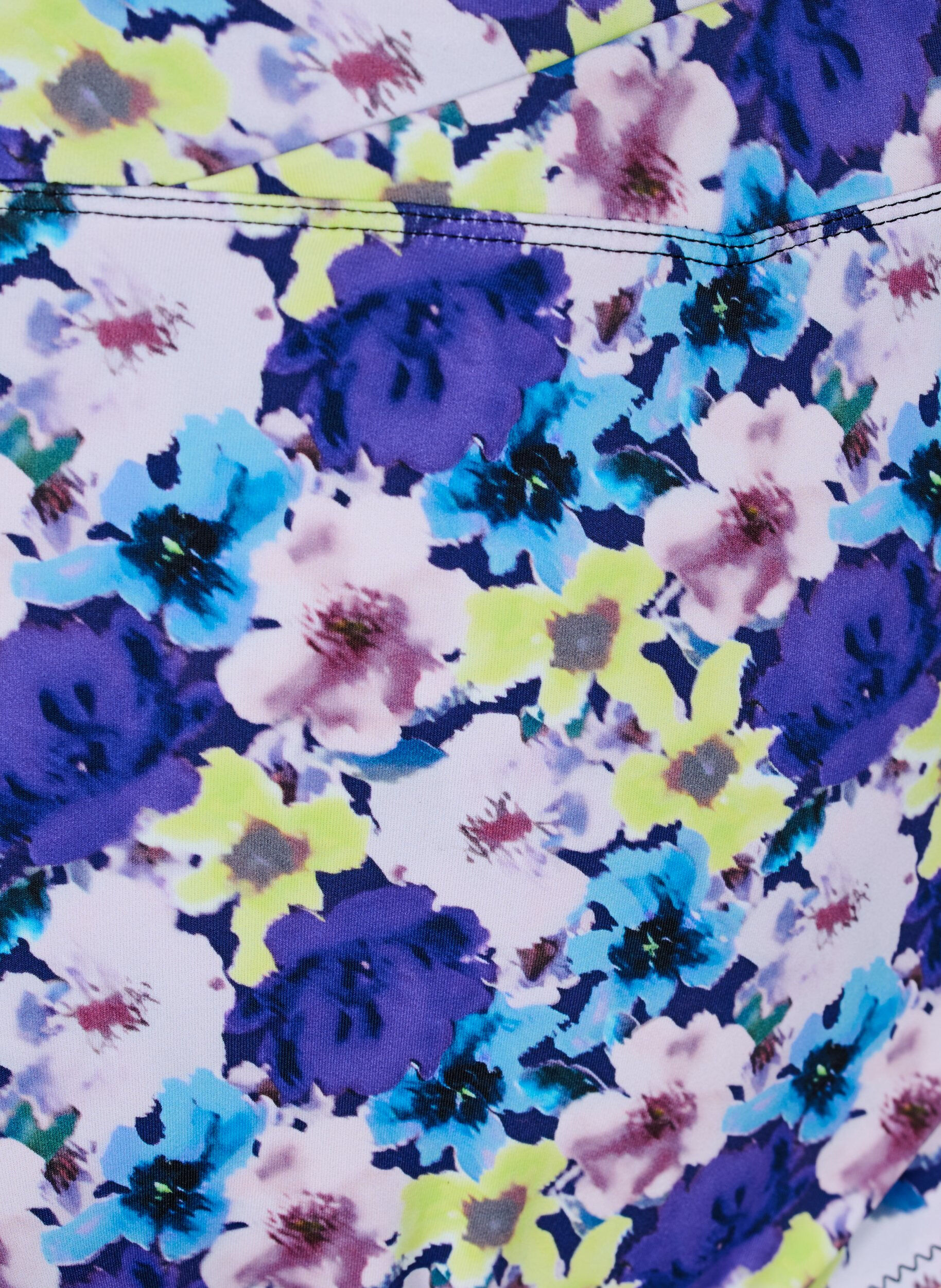 Zizzi Bikinitrosa med h&ouml;g midja och blommigt m&ouml;nster, Lila, Packshot image number 2