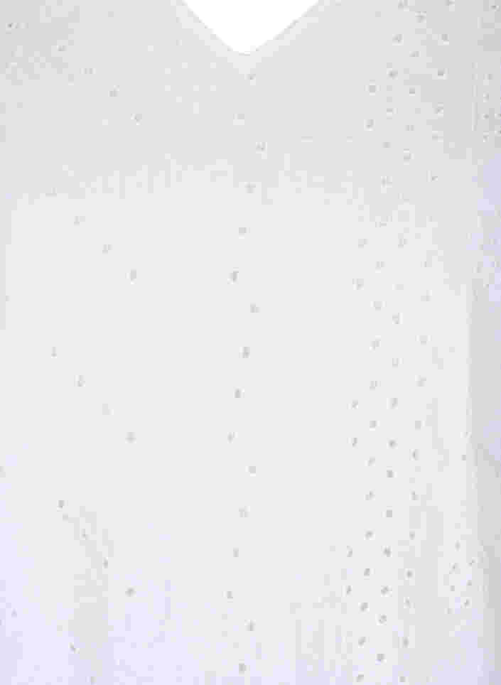 Kortärmad bomullsklänning med broderi anglaise, Bright White, Packshot image number 2