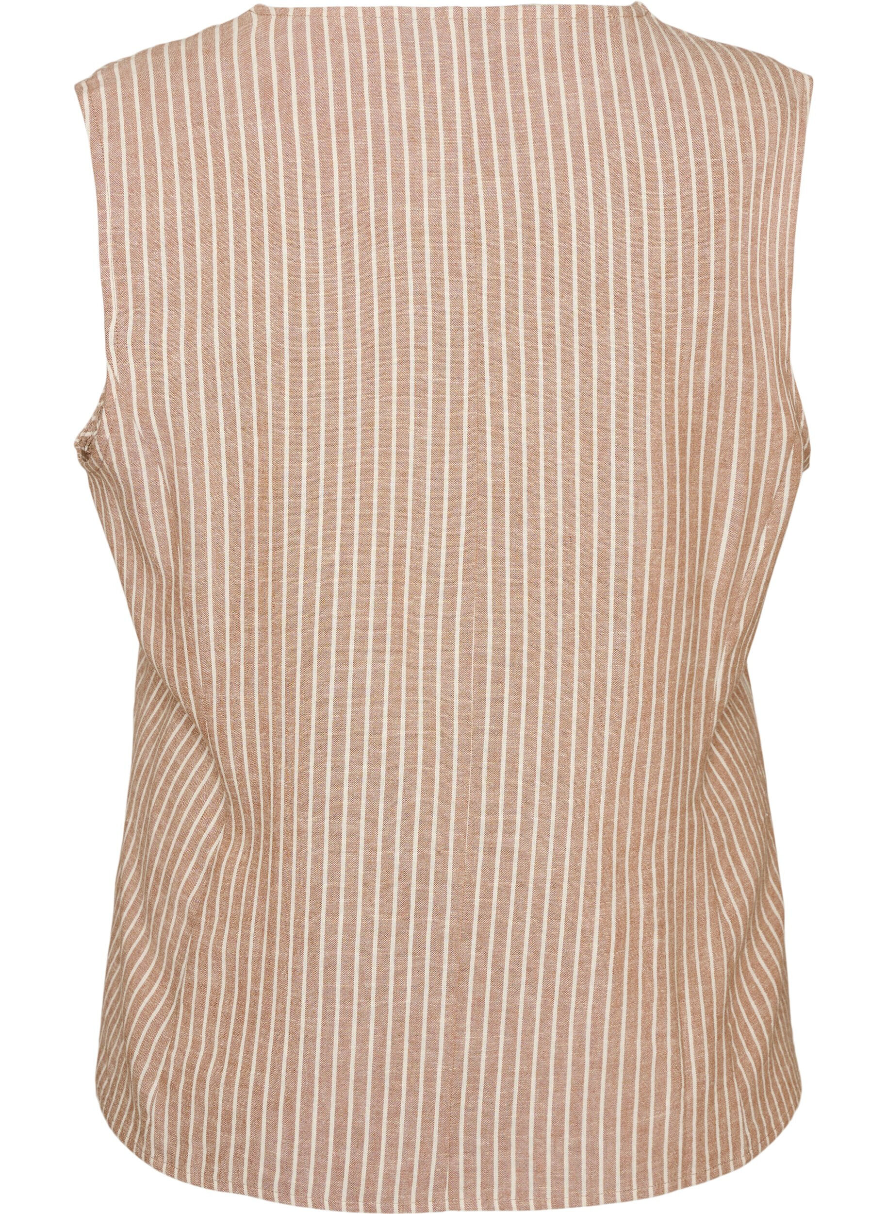 ZizziRandig v&auml;st i linne och viskos, Beige, Packshot image number 1