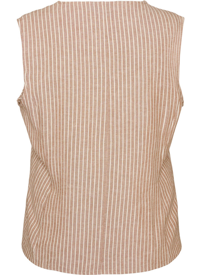 Randig v&auml;st i linne och viskos, Beige, Packshot image number 1