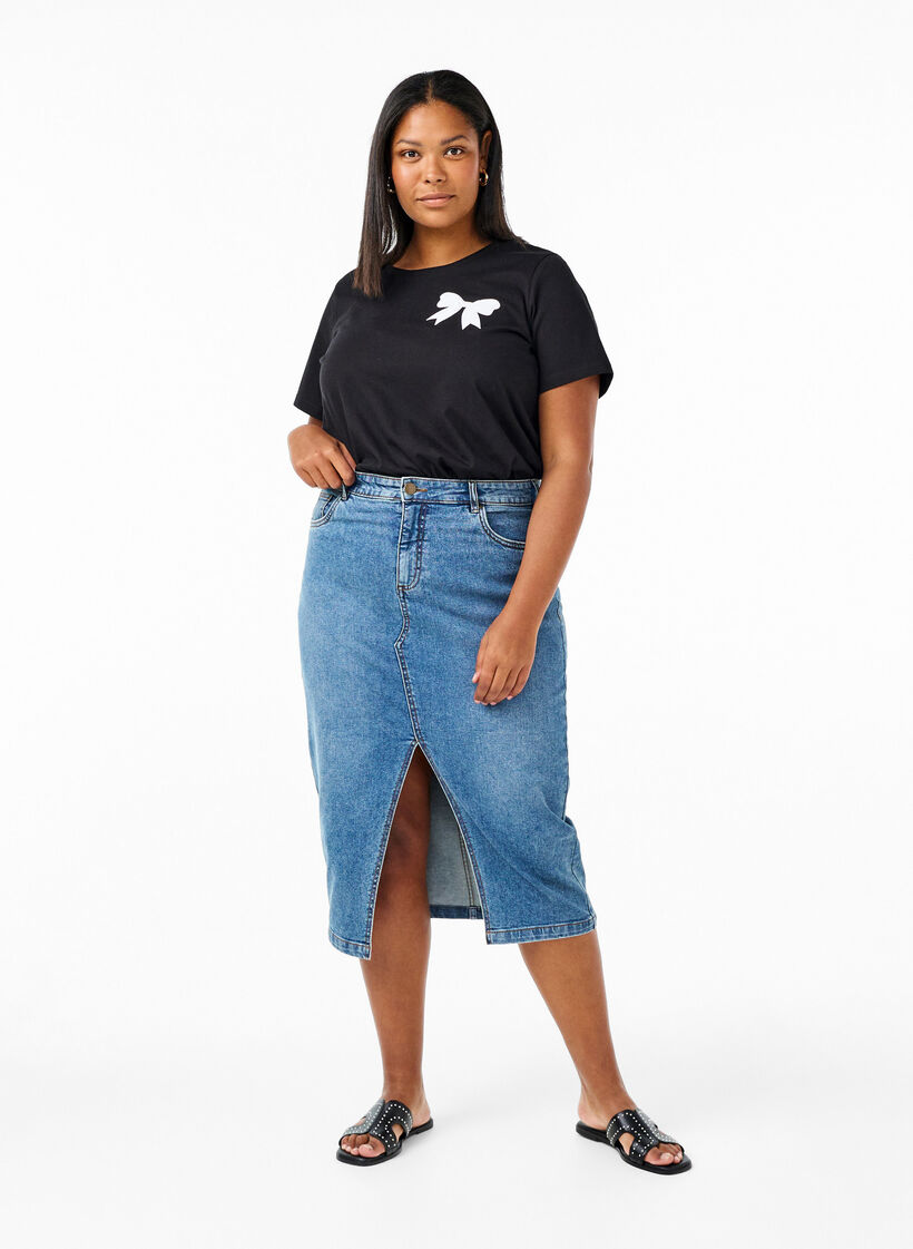 T-shirt i bomull med fluga, Black W. White, Model image number 2