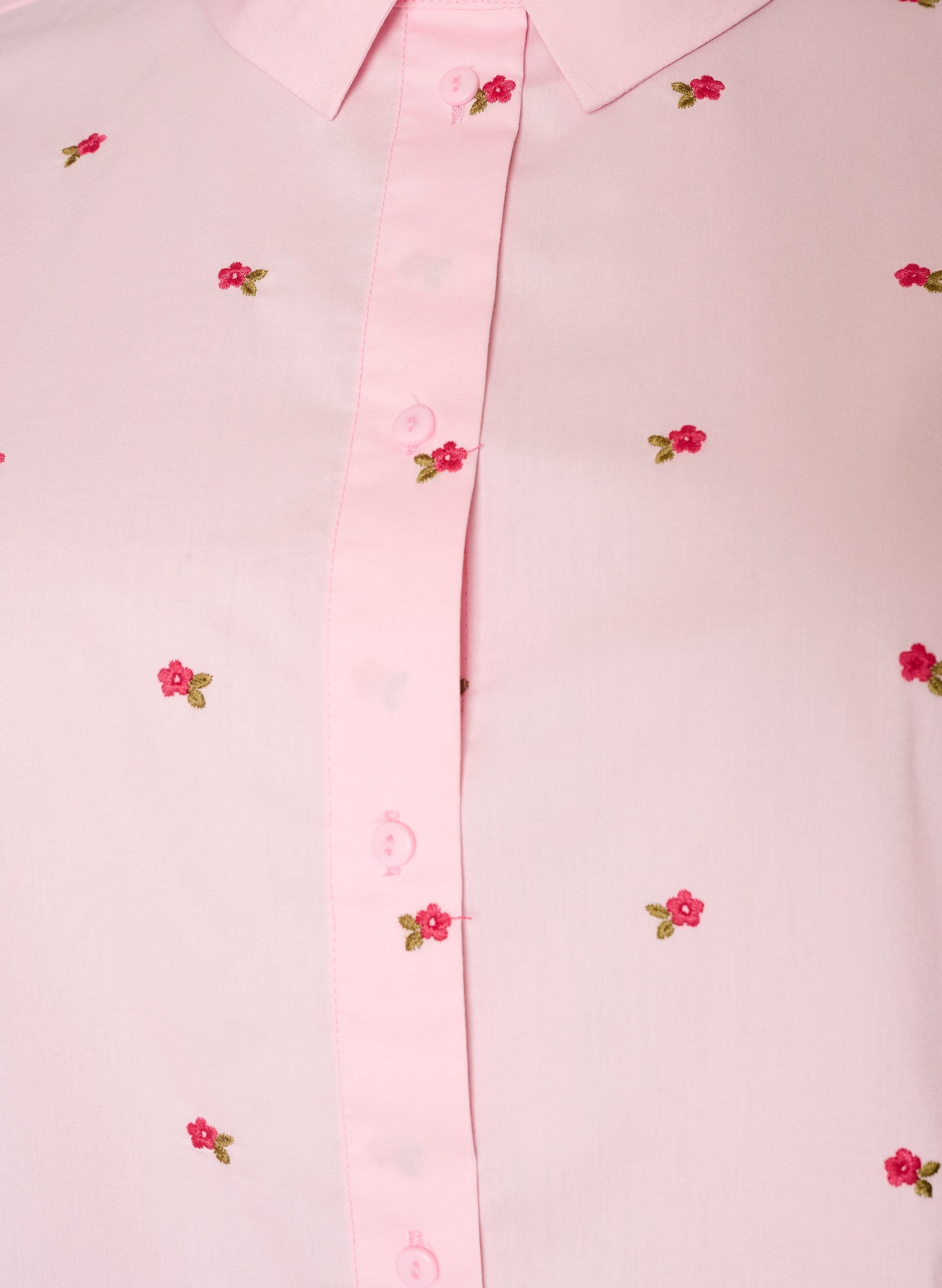 ZizziSkjorta med broderade blommor, Rosa, Packshot image number 2