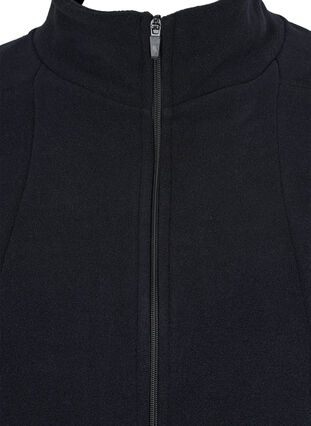 Fleecejacka med fickor och dragkedja, Black, Packshot image number 2