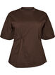 T-shirt med draperad detalj, Brun, Packshot image number 0