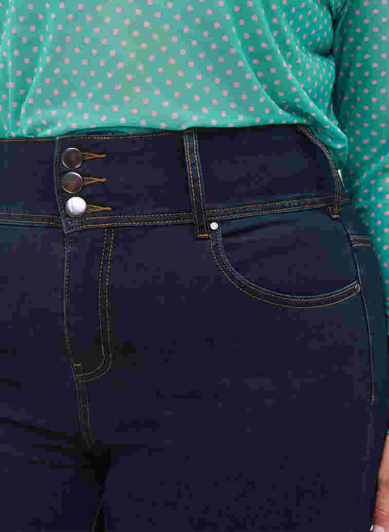 Super slim Bea jeans med extra hög midja, Unwashed, Model image number 2