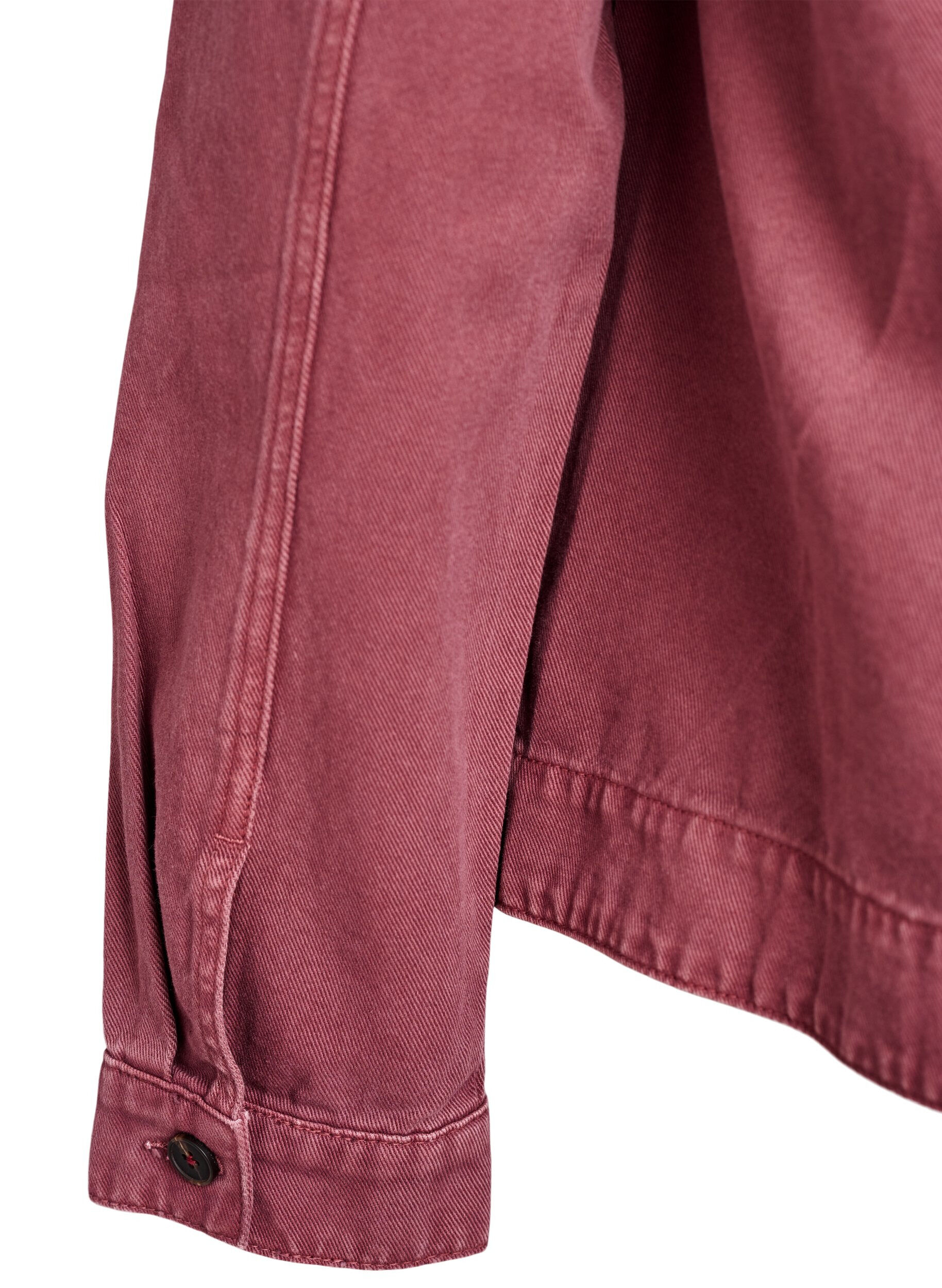Zizzi F&auml;rgad jeansjacka med dragkedja, Rosa, Packshot image number 3