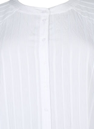 Lång viskosskjorta i randigt mönster, Bright White, Packshot image number 2