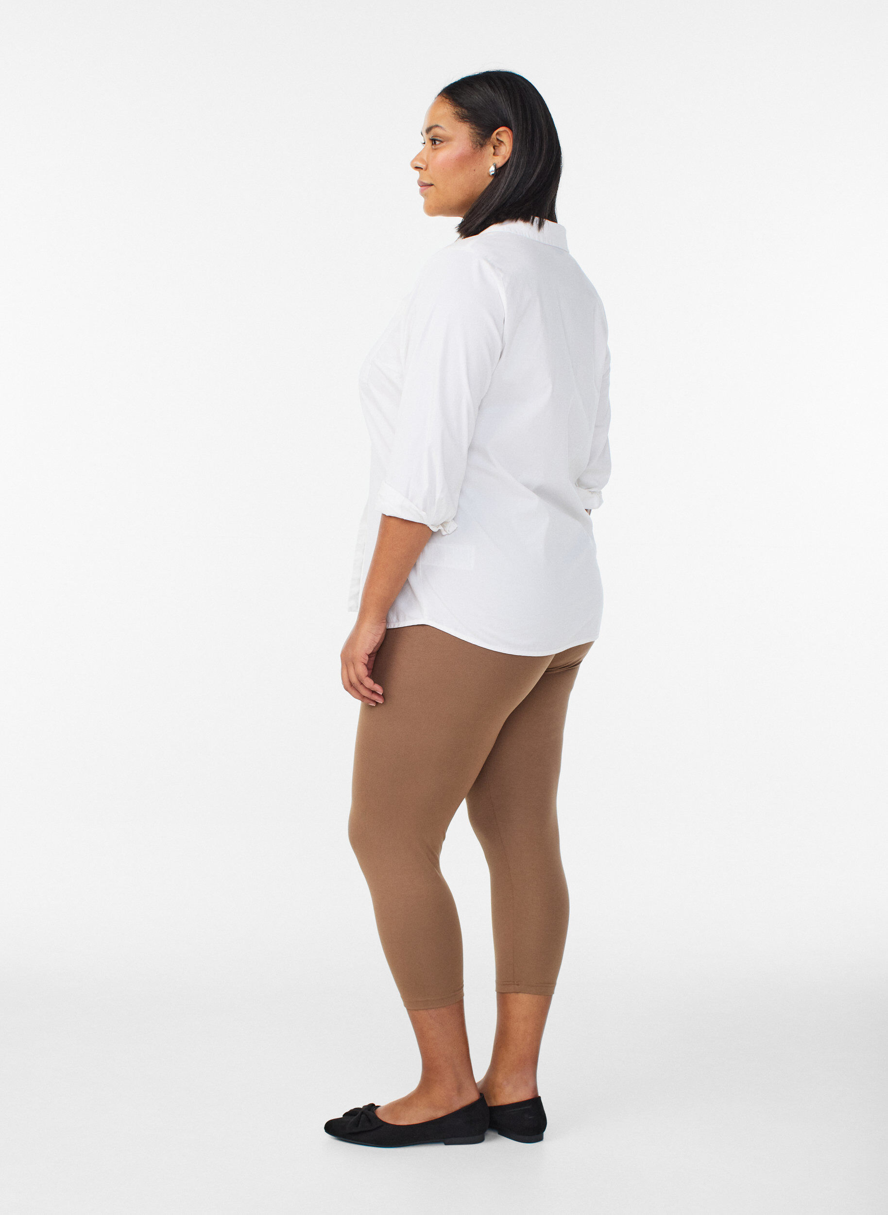 Zizzi3/4 bas-leggings, Brun, Model image number 2