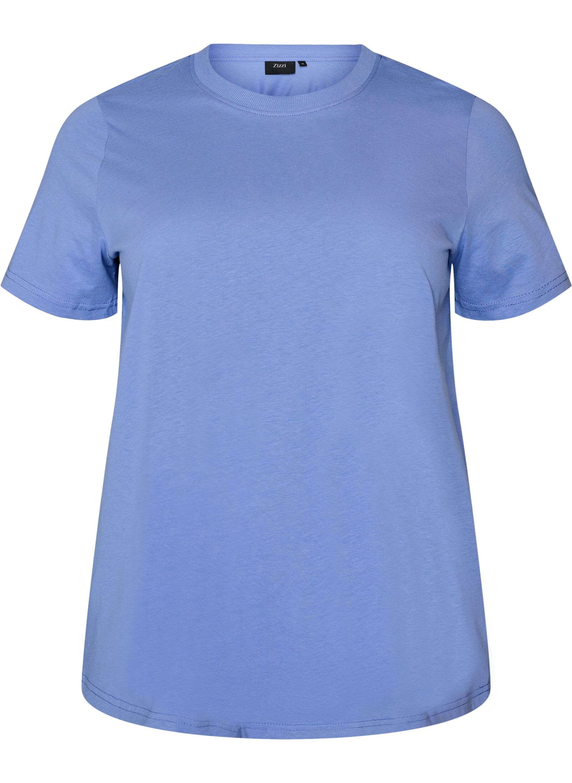 Enkel t-shirt i bomull med rund halsringning