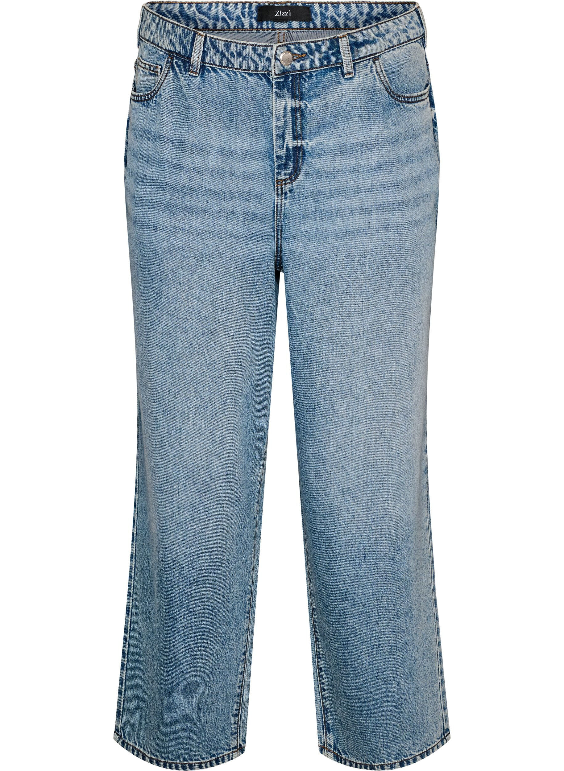 ZizziKiana straight fit-jeans med h&ouml;g midja, Bl&aring;, Packshot image number 0