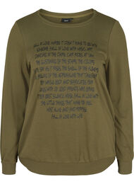 Sweatshirt med texttryck, Ivy G w. Black AOP