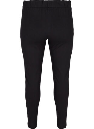 Enfärgade leggings i viskosmix, Black, Packshot image number 1