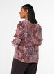 Blus med paisleym&ouml;nster och volangdetaljer, Lila, Model image number 2