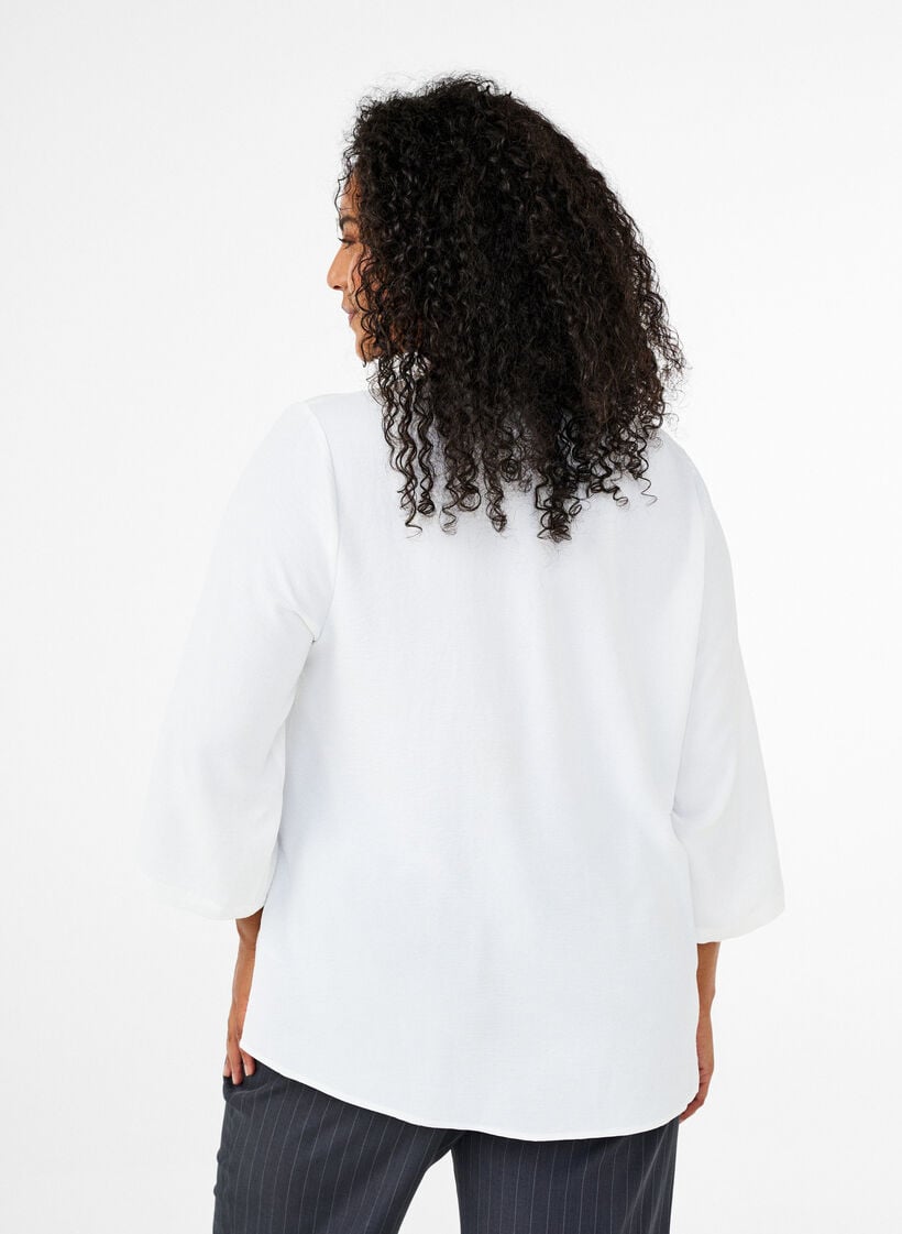 Blus med 3/4-&auml;rm, Vanilla, Model image number 2