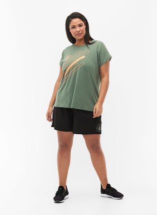 Kortärmad träningst-shirt med tryck, Laurel W. w. Print, Model image number 2