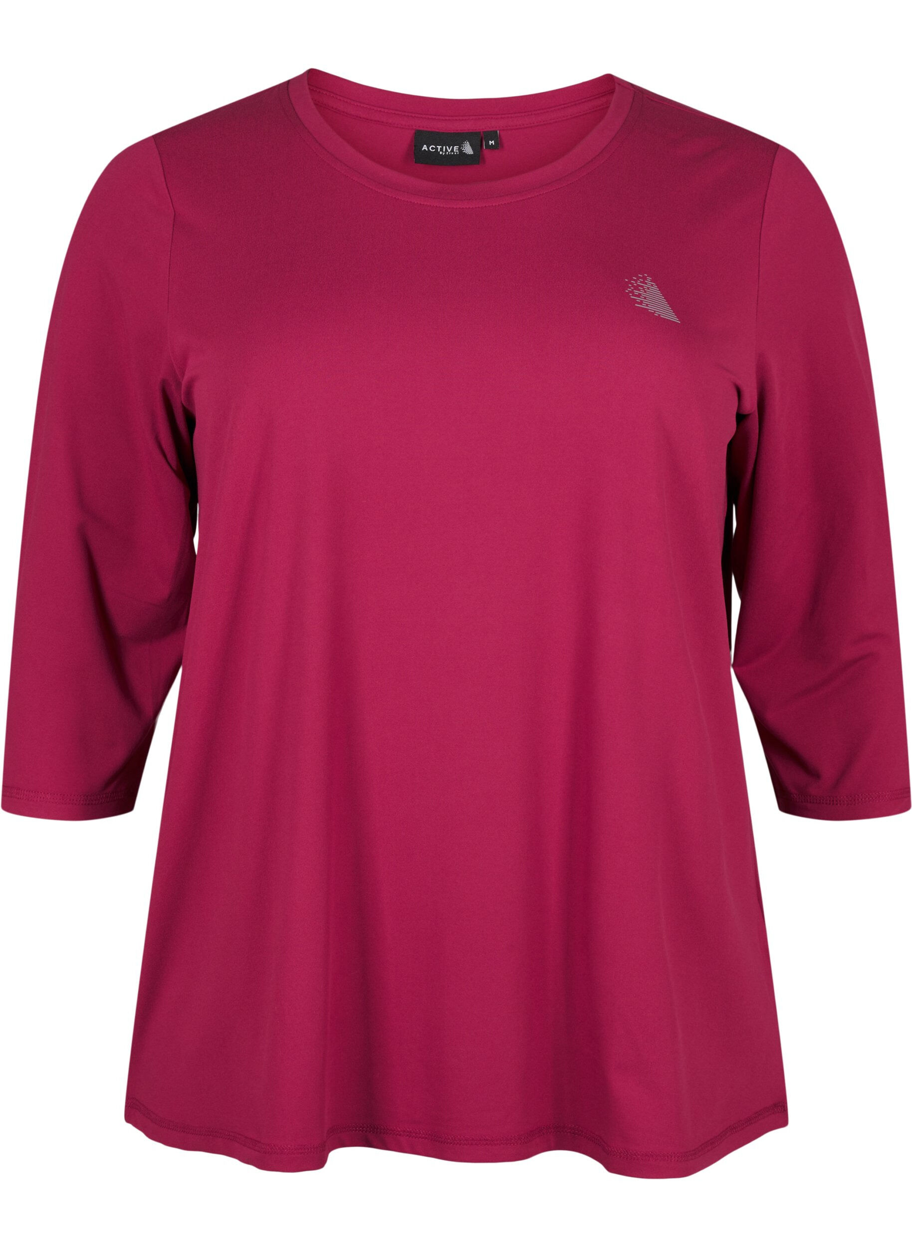 ZizziTr&auml;ningsblus med trekvarts&auml;rm, R&ouml;d, Packshot image number 0