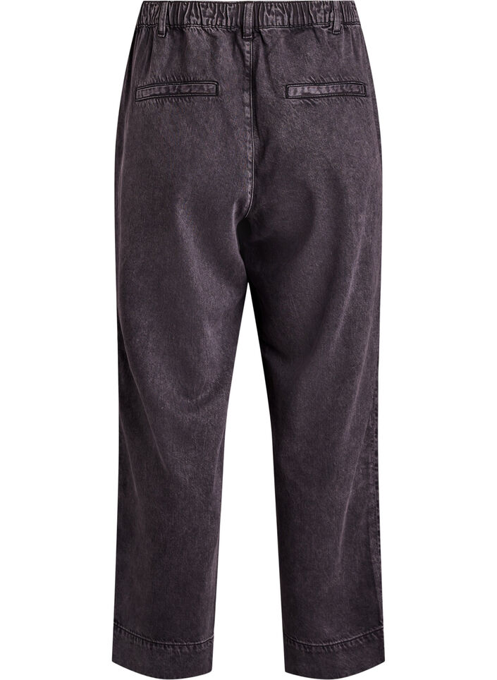 Vida jeans med resår i midjan, Grå, Packshot image number 1