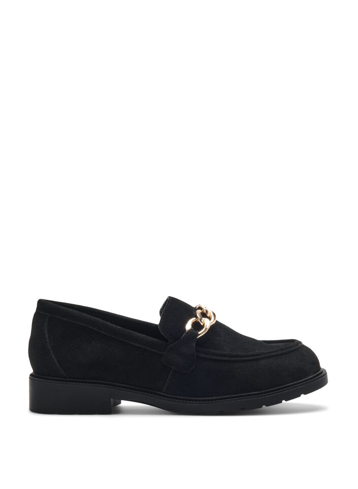 Loafers med bred passform, Black, Packshot image number 0