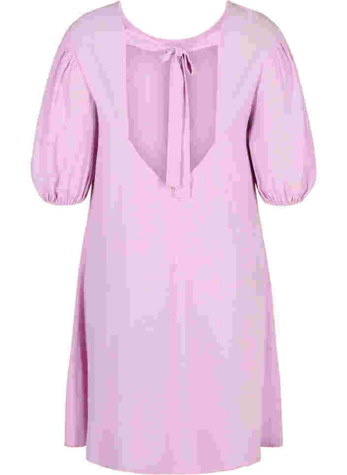 Viskosklänning med ryggdetalj, Mauve Mist, Packshot image number 1