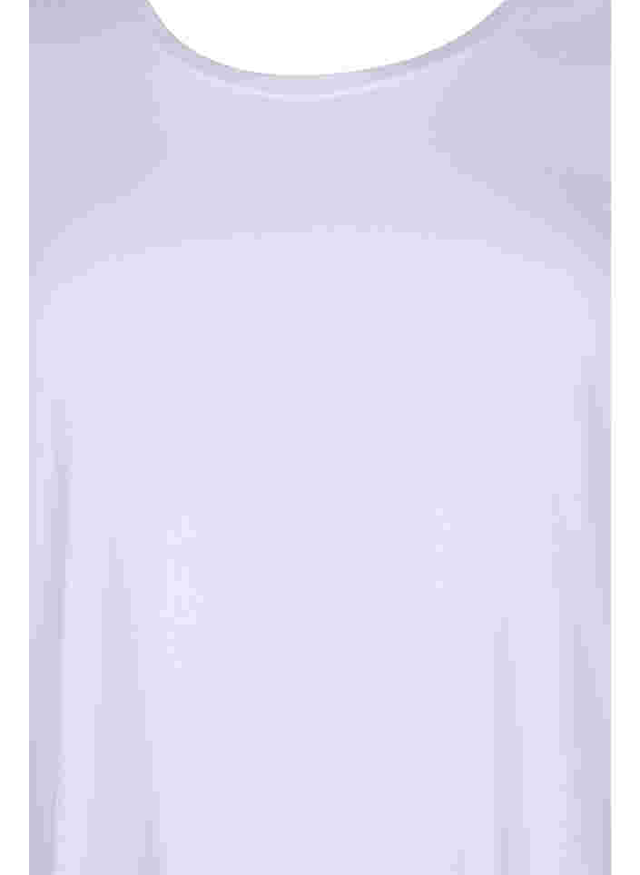 Bomullströja med 3/4-ärmar, Bright White, Packshot image number 2