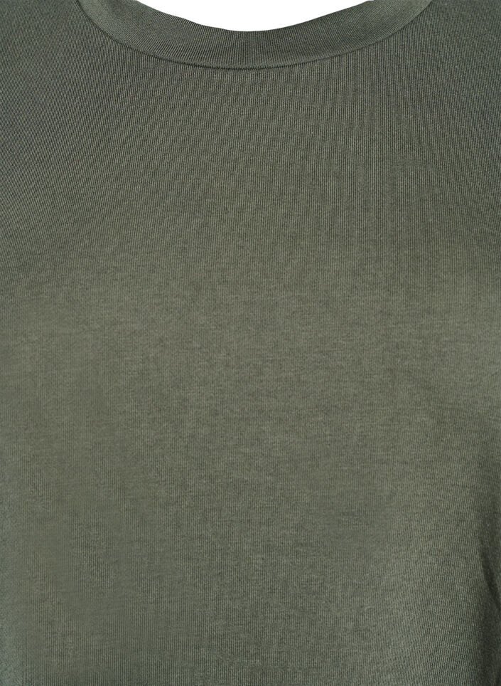 Knälång jerseyklänning med fickor och A-linjeform, Grön, Packshot image number 2