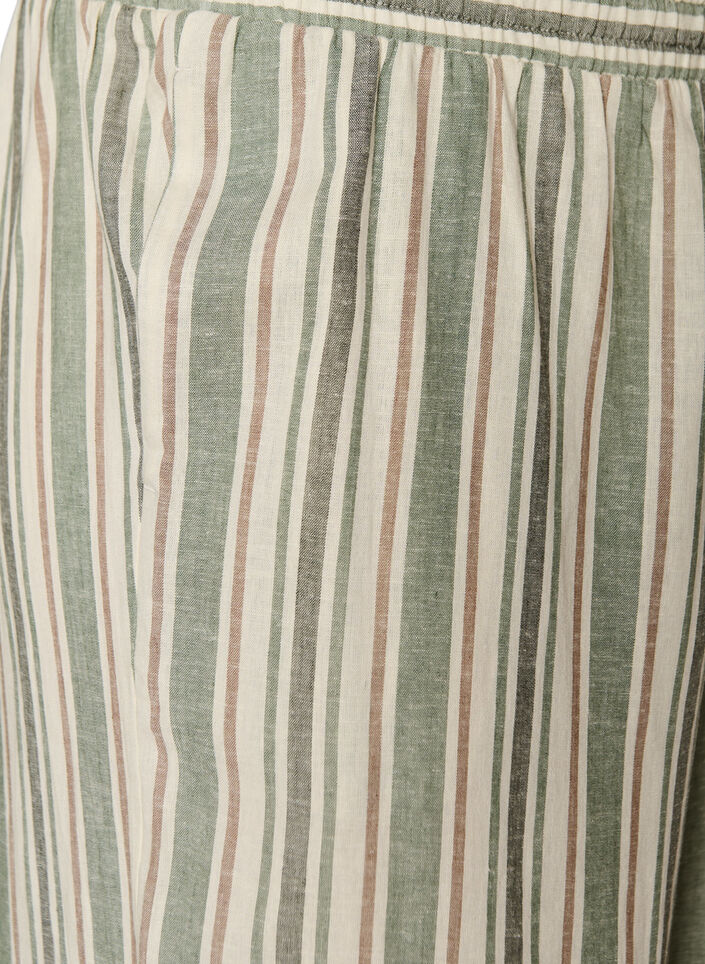 Byxor med vida ben i linne och viskos, Vanilla, Packshot image number 2