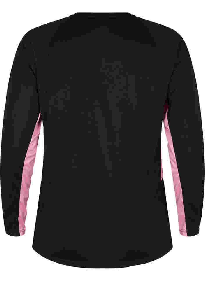 Skidunderställströja med kontrastfärgade revärer, Black w. Sea Pink, Packshot image number 1