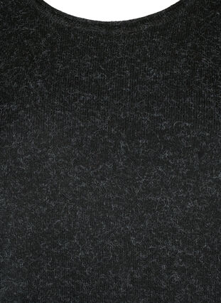 Stickad klänning med slits i ärmarna, Dark Grey Melange, Packshot image number 2