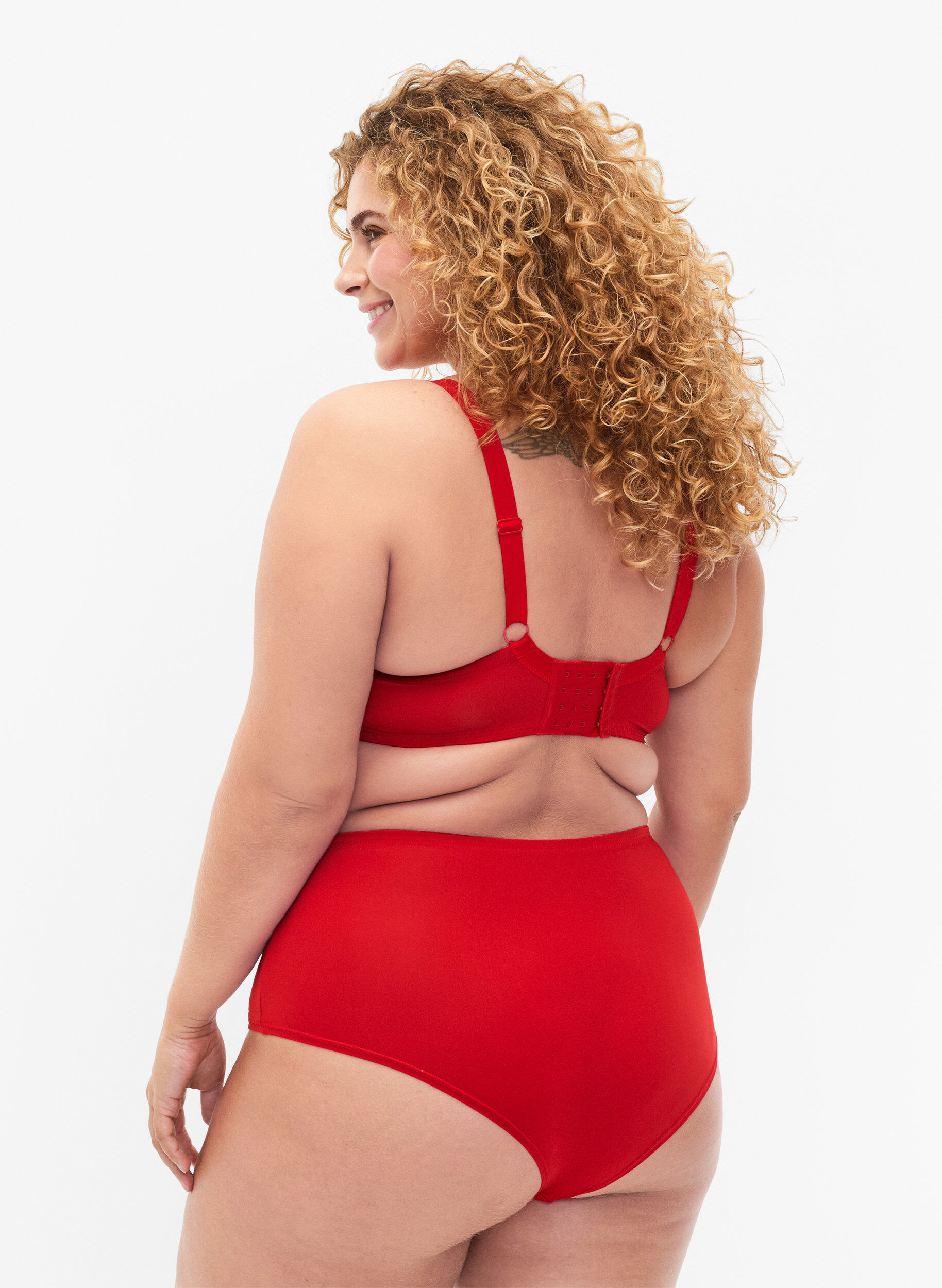 Zizzi Hipster med spets och normal midja, Salsa, Model image number 1