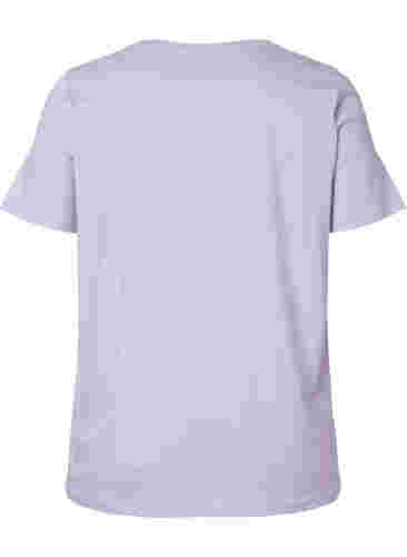 T-shirt i bomull med rund hals och tryck, Lavender W. Love, Packshot image number 1