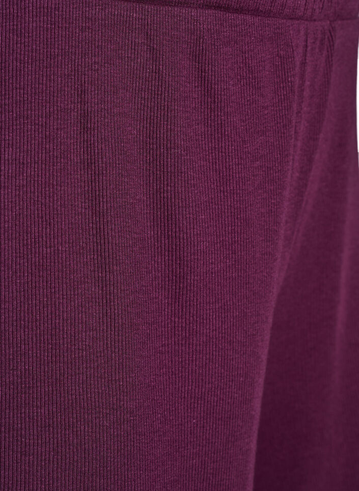 L&ouml;sa nattshorts med ribbstickad textur och spetskant, M&ouml;rk Bordeaux, Packshot image number 2