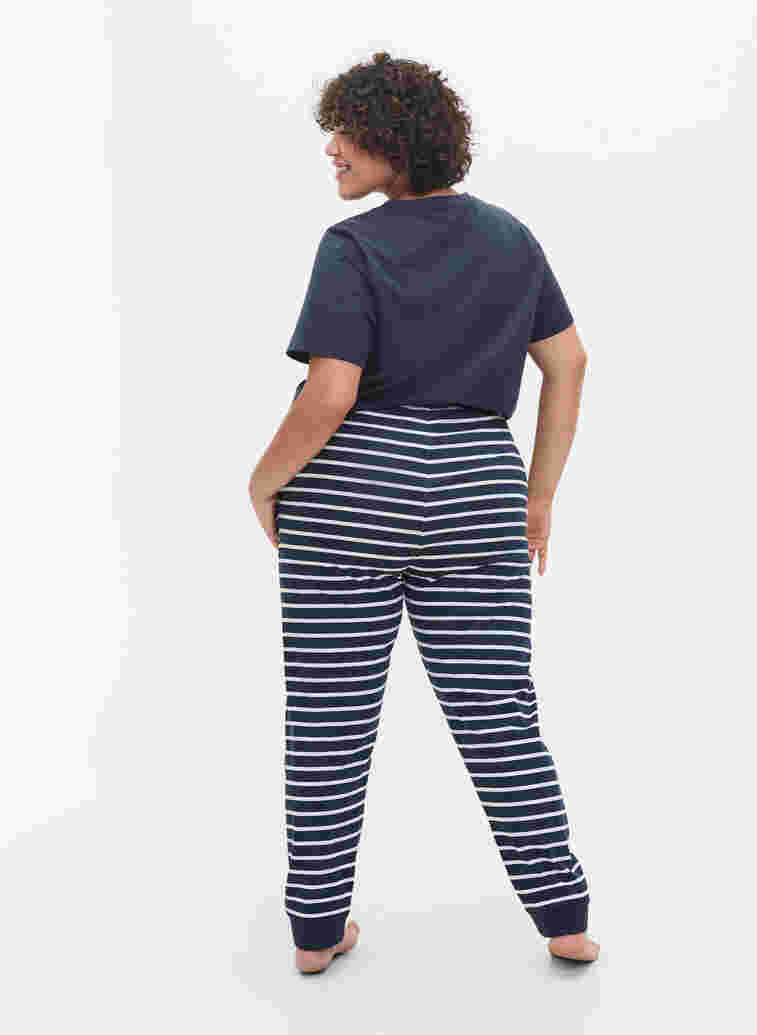 Pyjamasbyxor i bomull, Navy Blazer Stripe , Model
