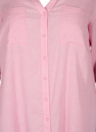 Skjortblus med v-ringning och fickor, Cameo Pink, Packshot image number 2