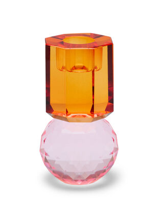 Ljusstake i kristallglas, Pink/Rav, Packshot image number 0