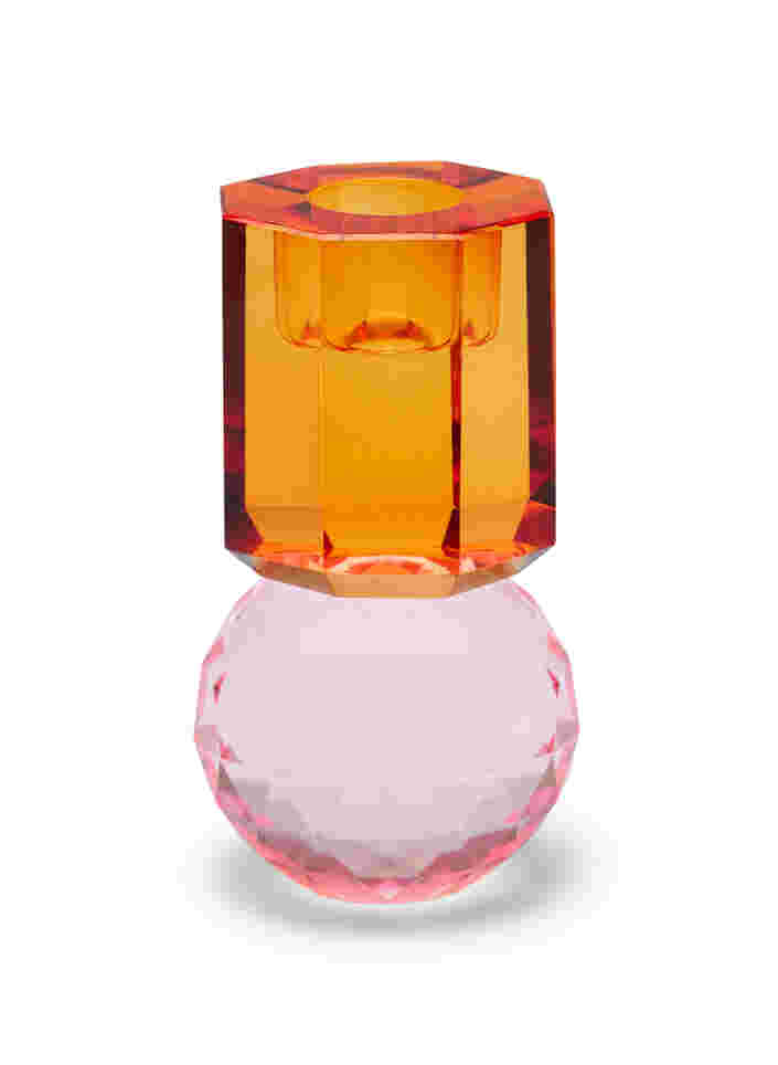 Ljusstake i kristallglas, Pink/Rav, Packshot