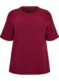 Strukturerad blus med armb&aring;gsl&aring;nga &auml;rmar, R&ouml;d