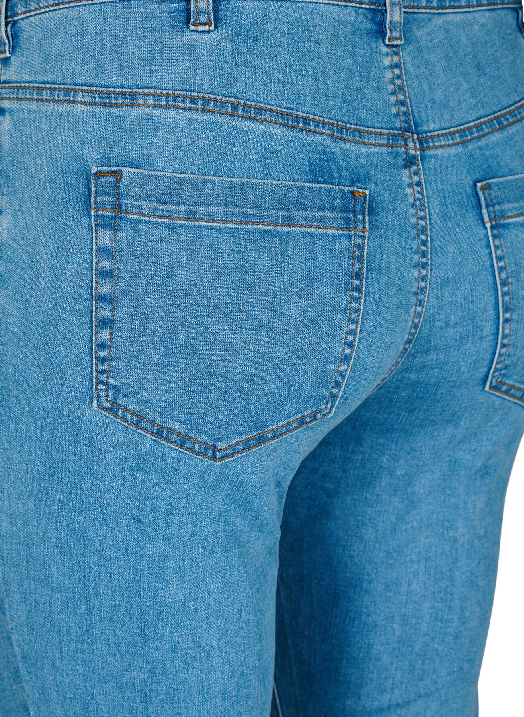 Zizzi Amy jeans med h&ouml;g midja och super slim fit, Bl&aring;, Packshot image number 3
