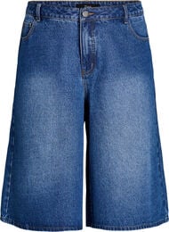 Jeansshorts med h&ouml;g midja, Bl&aring;