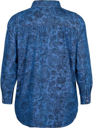 Bomullsskjorta i paisleymönster, Blue Paisley, Packshot image number 1